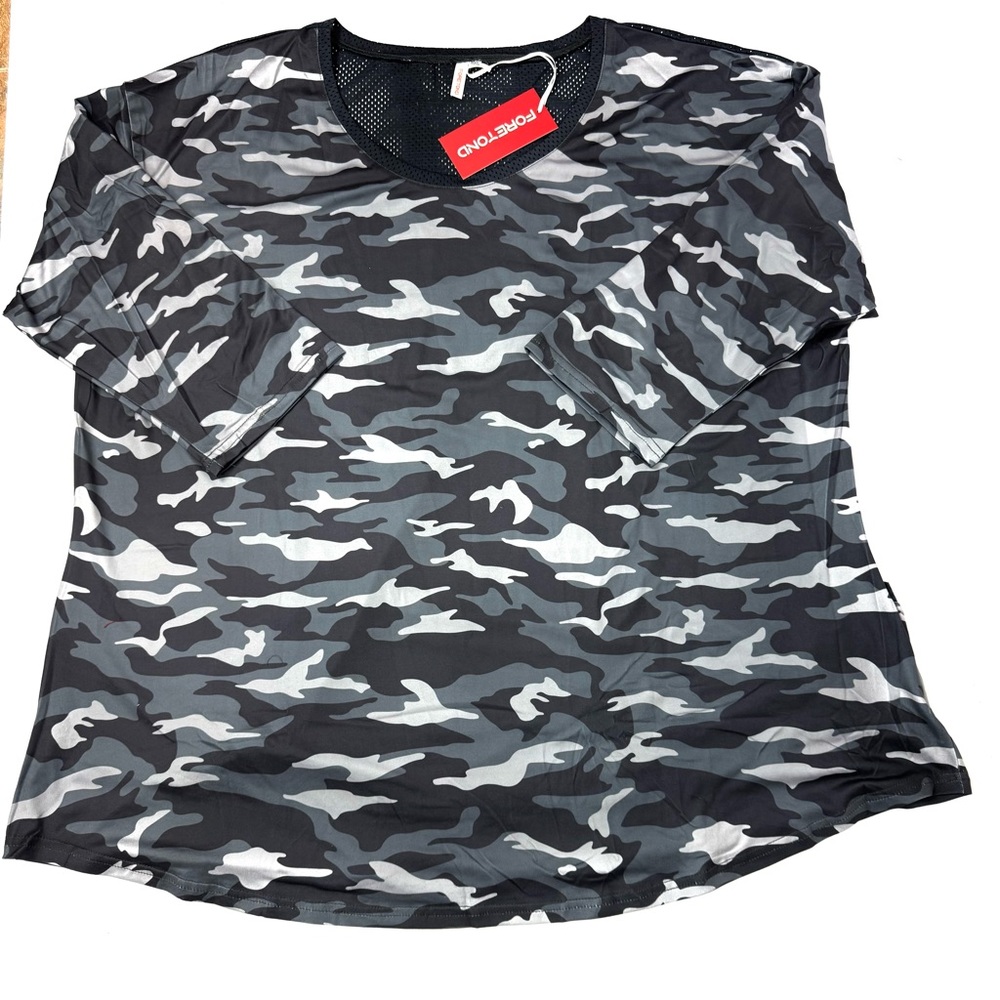 New Black and Gray Camo Shirt 4X